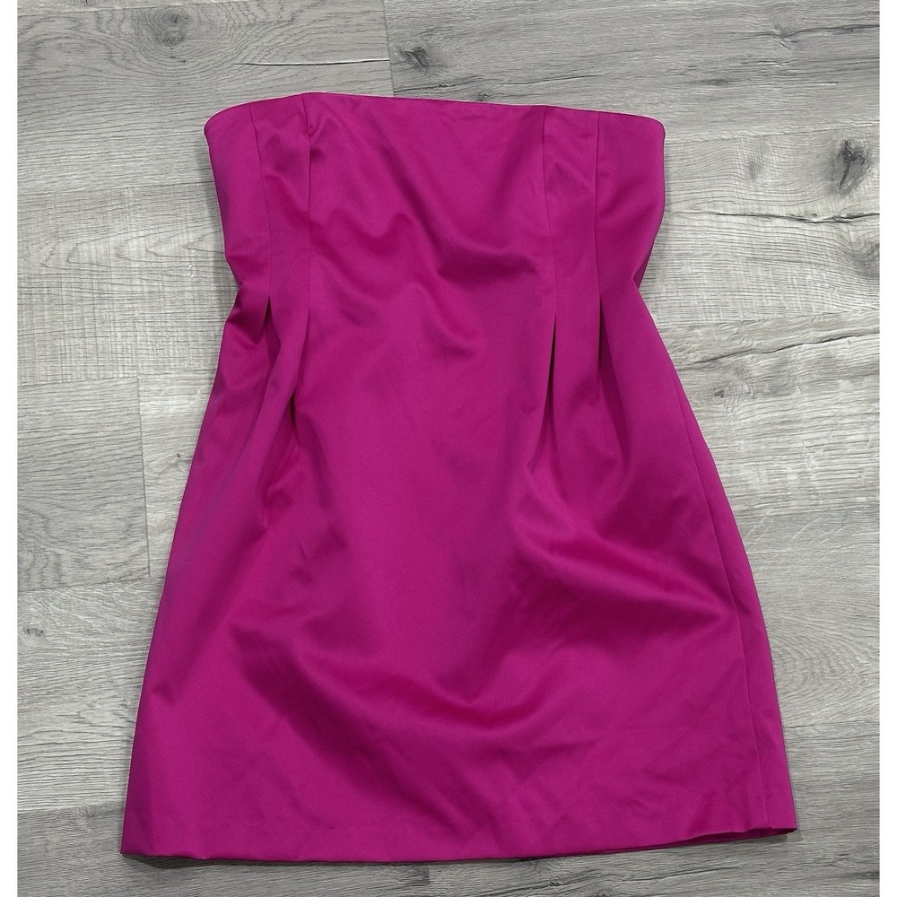 Sam Edelman Strapless Fuchsia Pink Mini Pleated Dress Women's Size 10 NWT Party